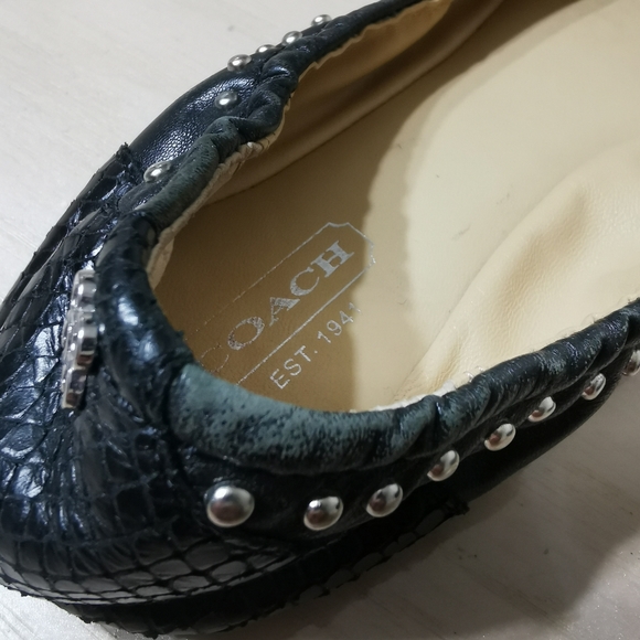 Coach Delia Studded Leather Ballet Flats - Picture 13 of 16